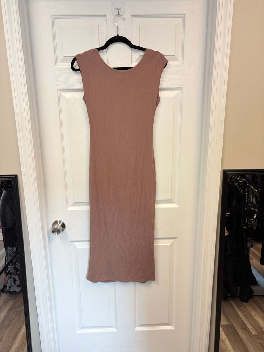 Tan open back Dress